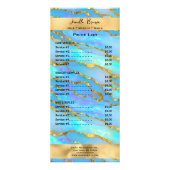 Goud en Opal Stone Services prijslijst Rack Kaart (Voorkant)