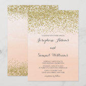 Goud en Oranje huwelijk Kaart (Voorkant / Achterkant)