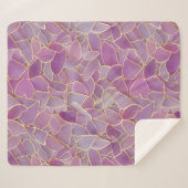 Goud en Paars bladpatroon Sherpa Deken (Voorkant (horizontaal))