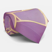 Goud en Paars bladpatroon Stropdas (Opgerold)