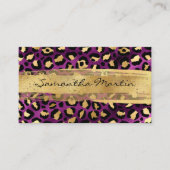 Goud en Paars Folie Lopard-penseel Slag Visitekaartje (Voorkant)