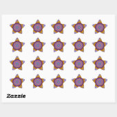 Goud en Paars fractal Birthday Ster Sticker (Vel)