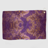 Goud en Paars Fractal Golfhanddoek (Horizontaal)
