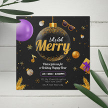 Goud en Paars Laten we Kerstmis leuk maken