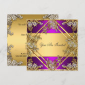 Goud en Paars Paars van partijen Kaart (Voorkant / Achterkant)