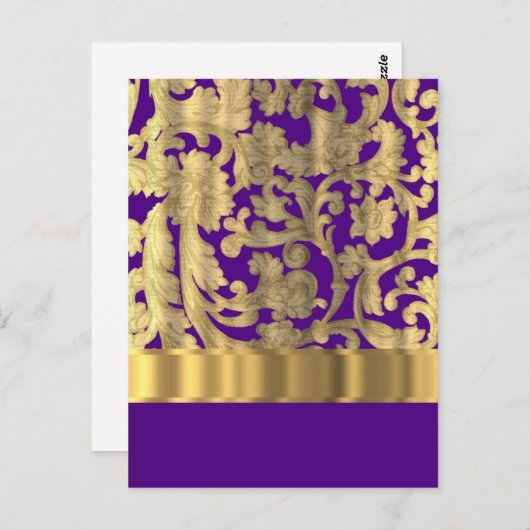 Goud en paars vocht briefkaart (Voorkant / Achterkant)