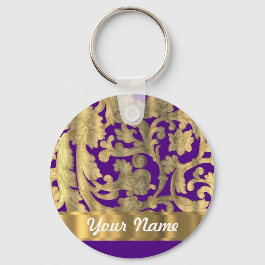 Goud en paars vocht sleutelhanger (Voorkant)