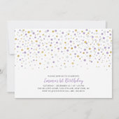 Goud en Paarse ballonnen | Eerste verjaardag van h Kaart (Achterkant)