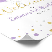 Goud en Paarse ballonnen Meisje van 1 september We Poster (Hoek)