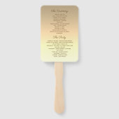 Goud en Paarse huwelijksprogramma Handwaaier (Achterkant)