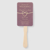 Goud en Paarse huwelijksprogramma Handwaaier (Voorkant)