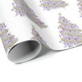 Goud en Paarse kerstboom Cadeaupapier (Rol Hoek)