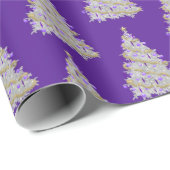 Goud en Paarse kerstboom Cadeaupapier (Rol Hoek)
