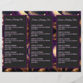 Goud en Paarse Menu & Prijzen (Achterkant)