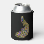 Goud en paarse pauw glimpelen helder blikjeskoeler (Blikje Voorkant)