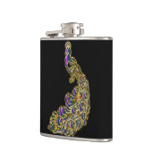 Goud en paarse pauw glimpelen helder heupfles (Links)