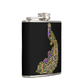 Goud en paarse pauw glimpelen helder heupfles (Rechts)