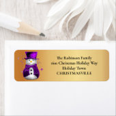 Goud en Paarse sneeuwpop Elegantie: Kerstmis Etiket (Insitu)