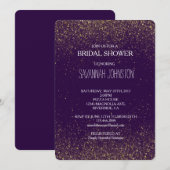 Goud en Paarse Sparkles Glitter vrijgezellenfeest Kaart (Voorkant / Achterkant)