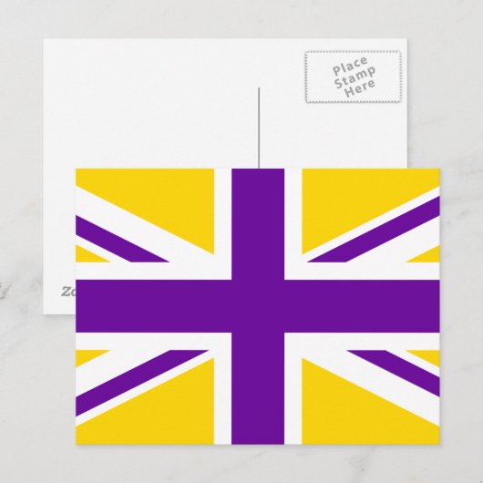 Goud en Paarse Uniefaciliteit Briefkaart (Voorkant / Achterkant)