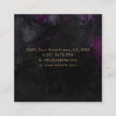 Goud en Paarse Waterverf Vierkante Visitekaartje (Achterkant)