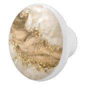 Goud en Parel - Spatten en vloeien Keramische Knop (Rechts)