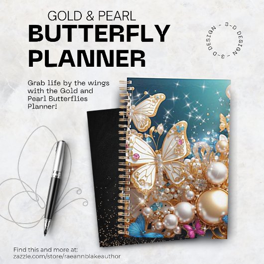Goud en Parel Vlinders Planner