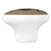 Goud en parelbij keramische knop (Zijkant)