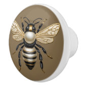 Goud en parelbij keramische knop (Rechts)