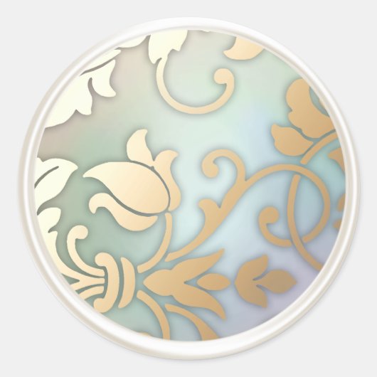 Goud en parelkleurensnelpen ronde sticker (Voorkant)