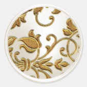 Goud en parelkleurensnelpen ronde sticker (Voorkant)