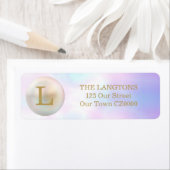 Goud en parelmonogram etiket (Insitu)