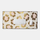 Goud en pastelroze luipaardprint chic dier bureaumat (Keyboard & Muis)