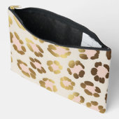 Goud en pastelroze luipaardprint chic dier etui (Open)