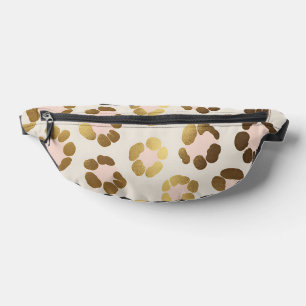 Goud en pastelroze luipaardprint chic dier heuptasje