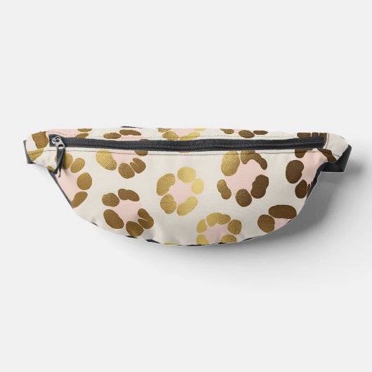 Goud en pastelroze luipaardprint chic dier heuptasje (Liggend)