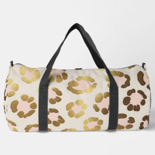 Goud en pastelroze luipaardprint chic dier plunjezak