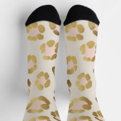 Goud en pastelroze luipaardprint chic dier sokken (Top)