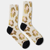 Goud en pastelroze luipaardprint chic dier sokken (Rechts)