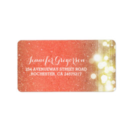 Goud en Perzik String Lights Chique Bruiloft Etiket