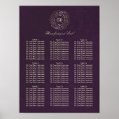 Goud en pruimelvezel - Wreath Wedding Seating Char Poster (Voorkant)