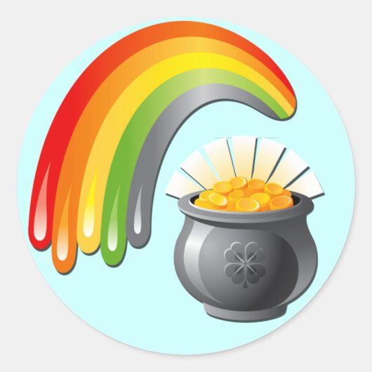 GOUD EN RAINBOW RONDE STICKER (Voorkant)