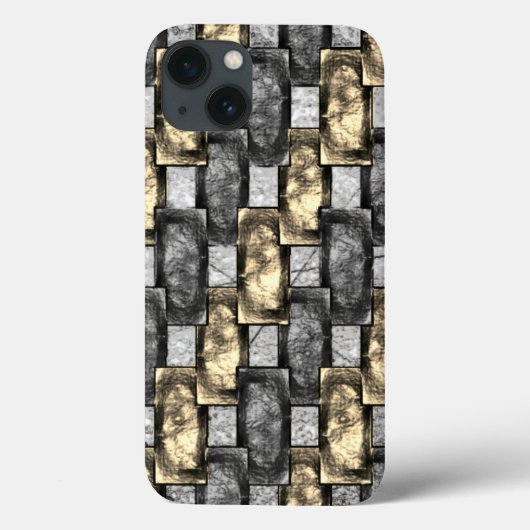Goud en rechthoekig, gekleurd, grijs Case-Mate iPhone case (Achterkant)