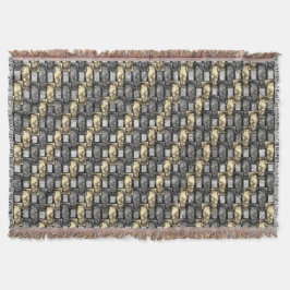 Goud en rechthoekig, gekleurd, grijs deken