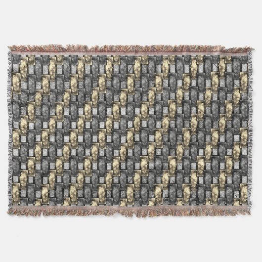 Goud en rechthoekig, gekleurd, grijs deken (Voorkant)