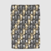 Goud en rechthoekig, gekleurd, grijs golfhanddoek (Voorkant)
