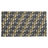 Goud en rechthoekig, gekleurd, grijs kussensloop (Voorkant-Rechts)