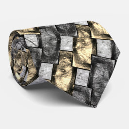 Goud en rechthoekig, gekleurd, grijs stropdas