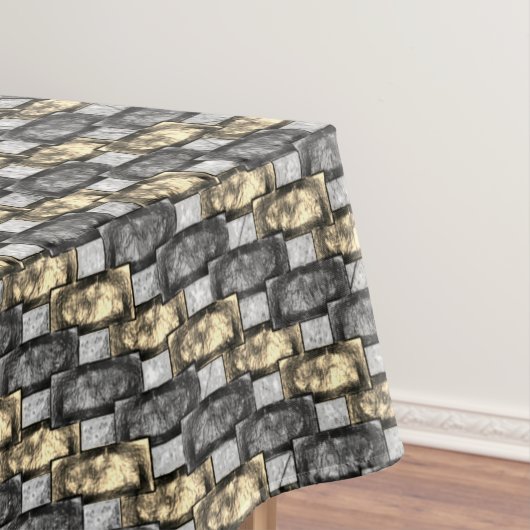 Goud en rechthoekig, gekleurd, grijs tafelkleed (Voorbeeld)