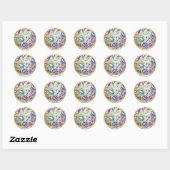 Goud en regenboogDamask Envelope Seal Ronde Sticker (Vel)